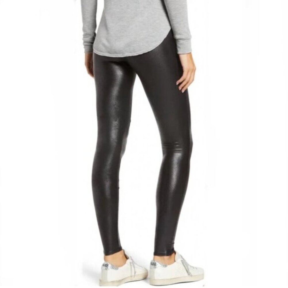 SPANX Women's Faux Leather Leggings Black #2437 | Size‎ Medium